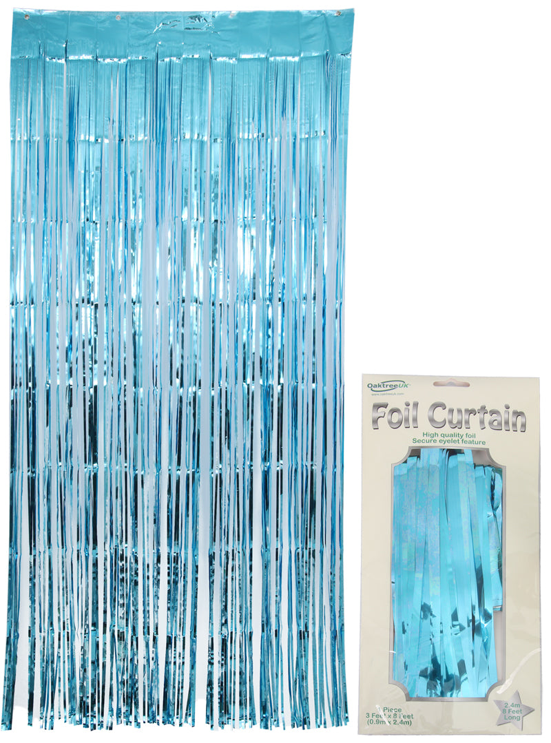 FOIL DOOR CURTAIN METALLIC LIGHT BLUE (0.90M X 2.40M)