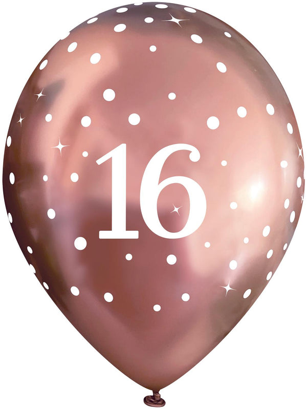 11" OAKTREE SPARKLING FIZZ ROSE GOLD 16TH LATEX (6 PER PACK)