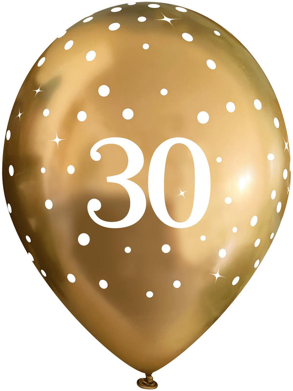11" OAKTREE SPARKLING FIZZ GOLD 30TH LATEX (6 PER PACK)