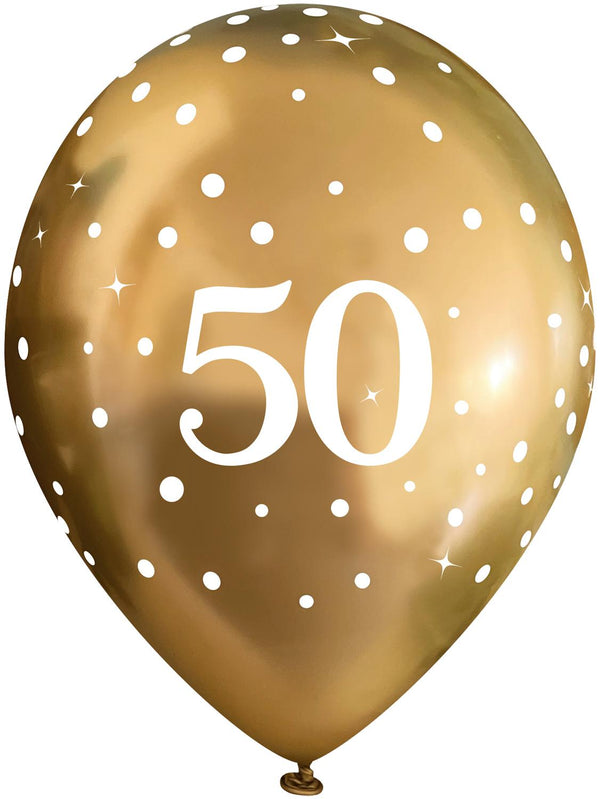 11" OAKTREE SPARKLING FIZZ GOLD 50TH LATEX (6 PER PACK)