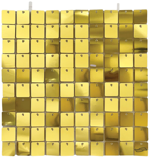 SEQUIN WALL PANEL METALLIC LIGHT GOLD 100 SQUARES (30CM X 30CM)