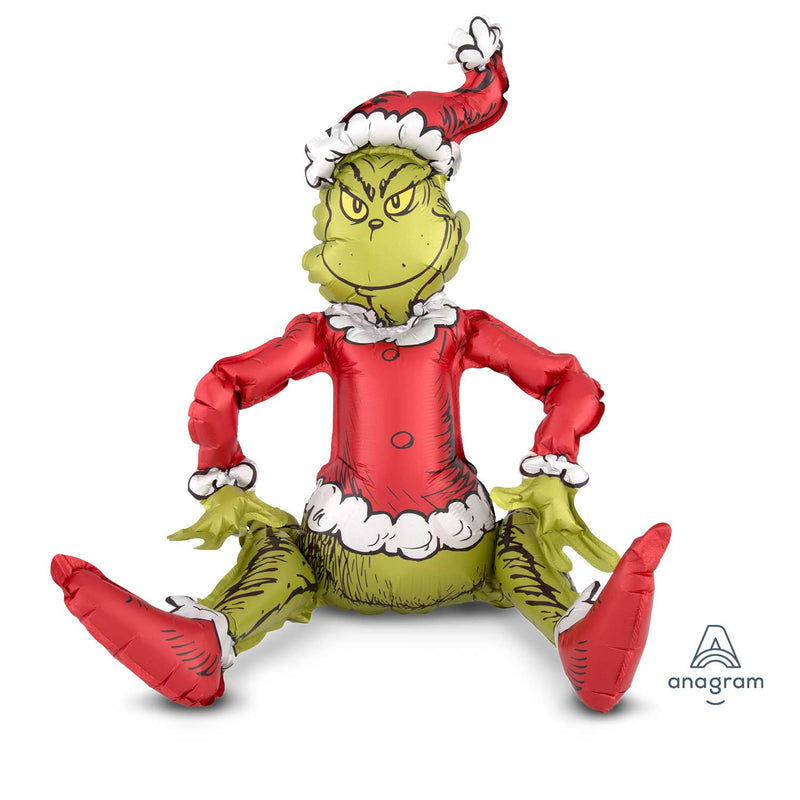 24" SITTING SANTA GRINCH FOIL