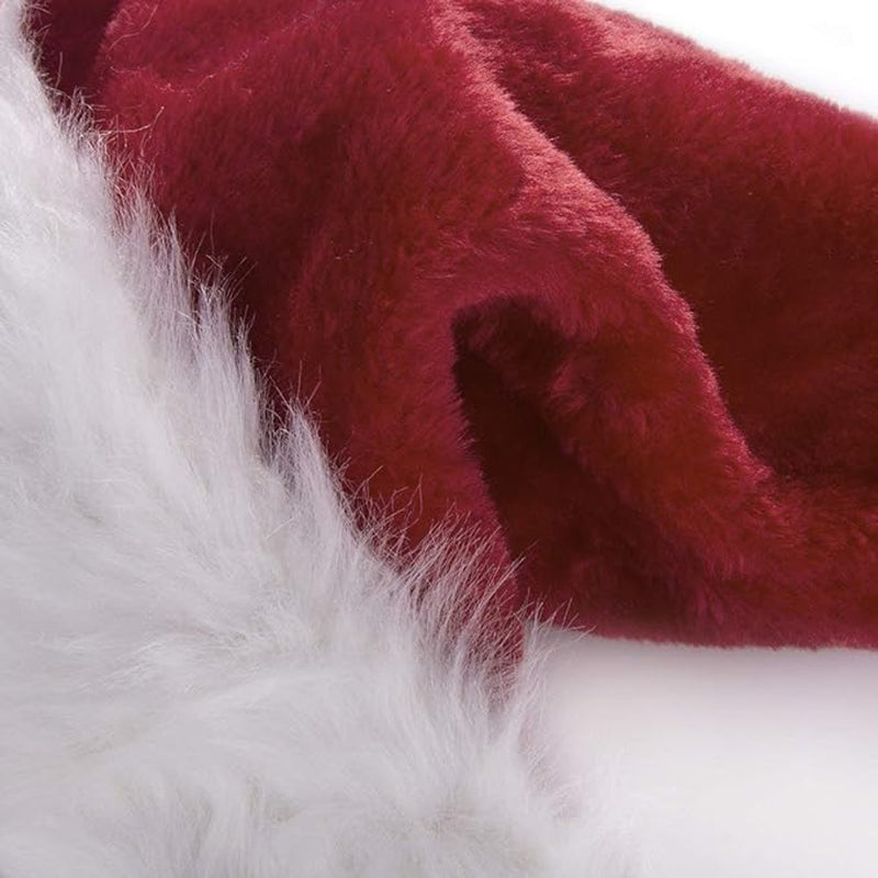 ADULT PLUSH SANTA HAT WITH FUR