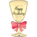 29" HAPPY BIRTHDAY GLASS WITH RIBBON FOIL
