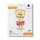 29" HAPPY BIRTHDAY GLASS WITH RIBBON FOIL