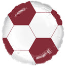 18" ROUND MAROON & WHITE FOOTBALL FOIL