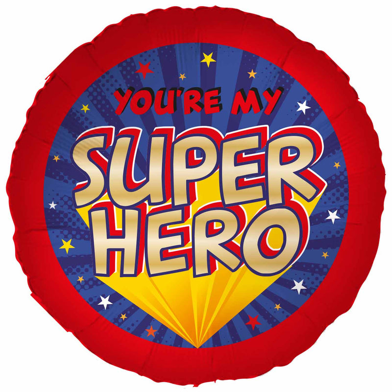 18" ROUND YOU'RE MY SUPERHERO FOIL