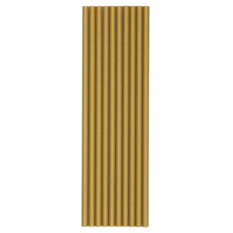 STRAWS: GOLD PAPER STRAWS (10 PER PACK)