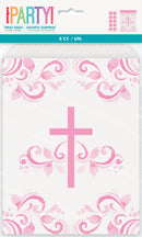 BAGS: PINK HOLY CROSS PAPER TREAT BAGS (8 PER PACK)