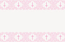 TABLECOVER: PINK HOLY CROSS RECTANGULAR PLASTIC TABLE COVER 54 X 84" (ONE PER PACK)