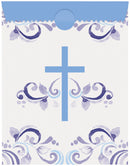 BAGS: BLUE HOLY CROSS PAPER TREAT BAGS (8 PER PACK)