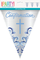 BANNER: BLUE HOLY CROSS CONFIRMATION FOIL FLAG BANNER