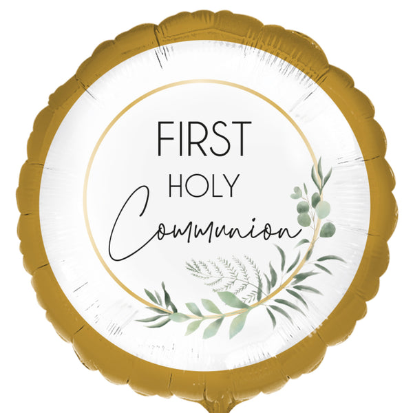 18" ROUND BOTANICAL FIRST COMMUNION FOIL