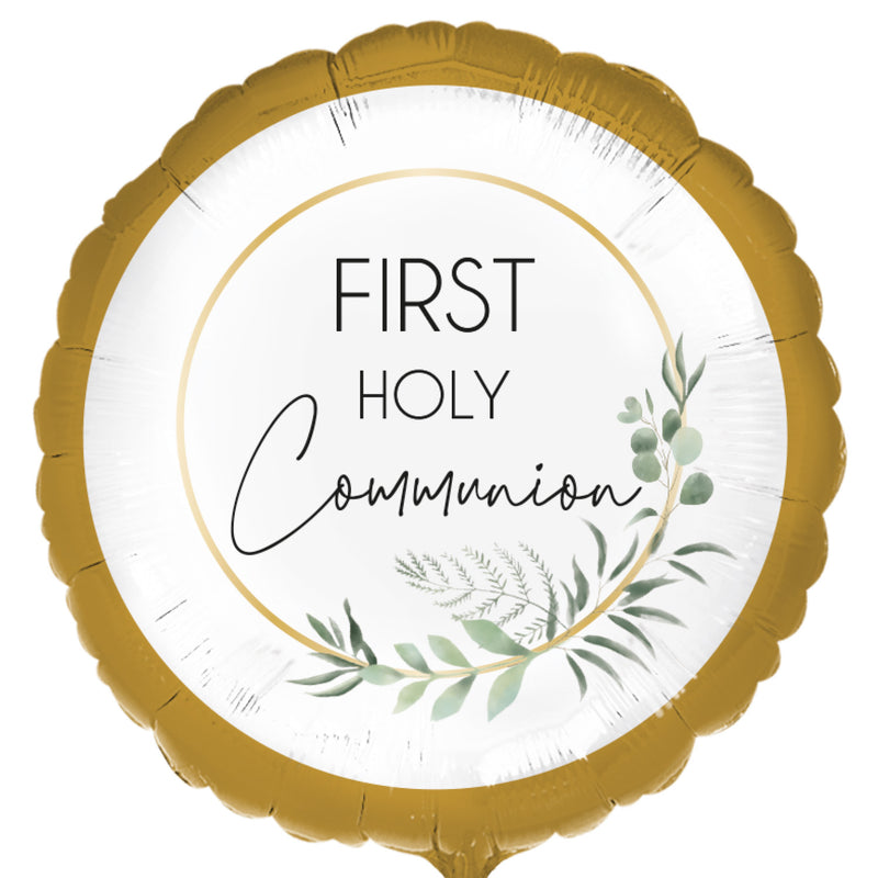 18" ROUND BOTANICAL FIRST COMMUNION FOIL