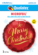 18" ROUND CHRISTMAS GOLD SCRIPT RED FOIL