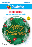 18" ROUND CHRISTMAS GREENS & BERRIES FOIL