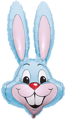 35" RABBIT HEAD PASTEL BLUE FOIL