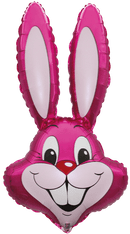 35" RABBIT HEAD FUCHSIA FOIL