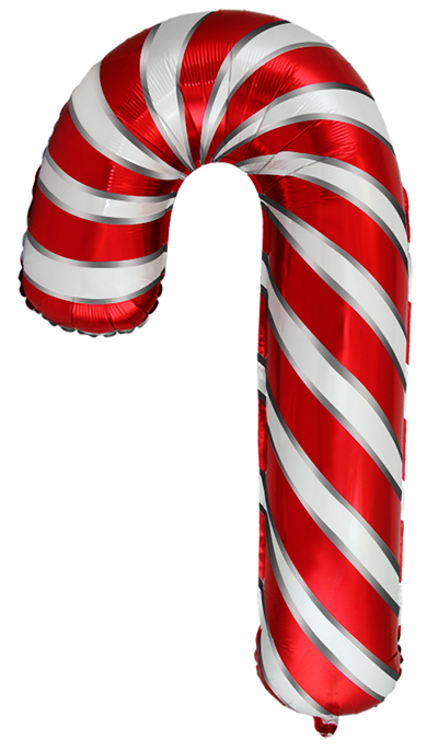 39" CANDY CANE WHITE & RED FOIL