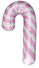 39" CANDY CANE PINK & WHITE FOIL