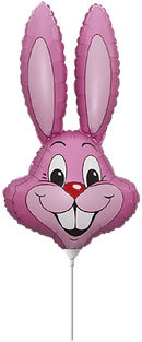 16" MINI PASTEL PINK RABBIT HEAD FOIL