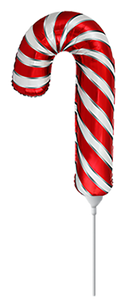 12" CANDY CANE WHITE & RED MINI FOIL