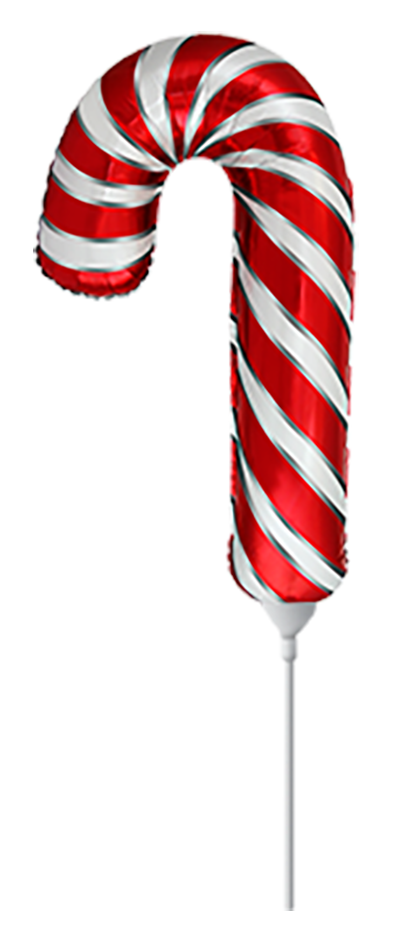 12" CANDY CANE WHITE & RED MINI FOIL