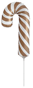 12" MINI CANDY CANE MATTE CHOCO BROWN FOIL