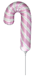 12" CANDY CANE PINK & WHITE MINI FOIL