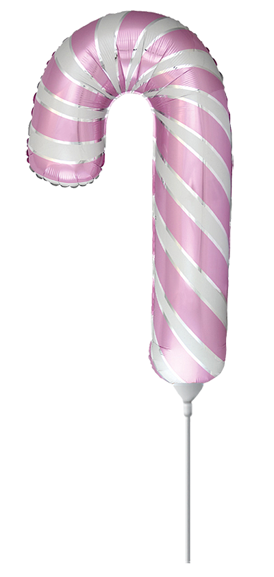 12" CANDY CANE PINK & WHITE MINI FOIL