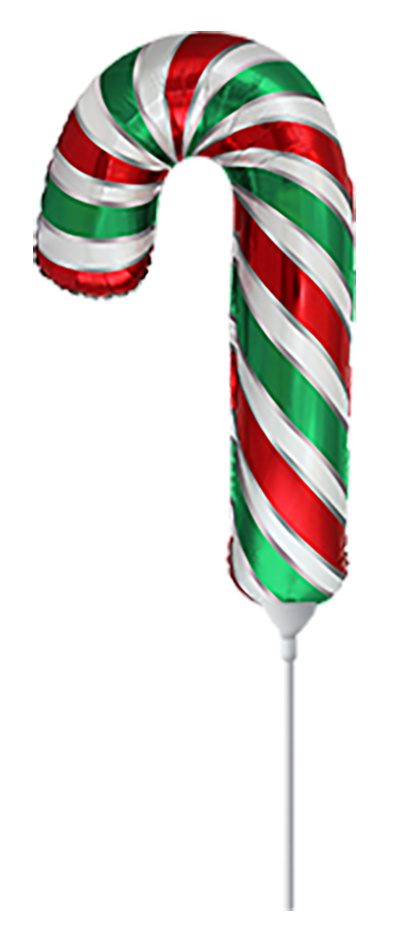 12" CANDY CANE GREEN & RED MINI FOIL