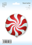 18" ROUND CANDY SWIRLS RED FOIL