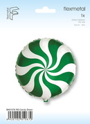 18" ROUND CANDY SWIRLS GREEN FOIL