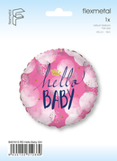 18" ROUND HELLO BABY GIRL FOIL