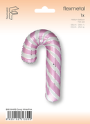 39" CANDY CANE PINK & WHITE FOIL