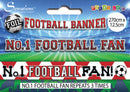 BANNER: FOOTBALL BANNER RED AND WHITE