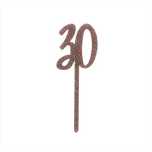 30TH ROSE GOLD GLITTER ACRYLIC CAKE TOPPER