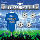 CANDLES: FOOTBALL CANDLES BLUE AND WHITE NO. 1 FOOTBALL FAN