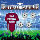 CANDLES: FOOTBALL CANDLES CLARET AND BLUE NO. 1 FOOTBALL FAN