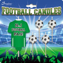 CANDLES: FOOTBALL CANDLES GREEN AND WHITE NO. 1 FOOTBALL FAN