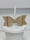 REUSABLE STRAW TOPPERS FOR COLD CUPS - CHAMPAGNE GOLD (PACK OF 4)