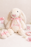 PLUSH TOY: WHITE PLUSH BABY BUNNY TEDDY TOY 30CM