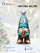 43" GIANT CHRISTMAS GNOME BLUE FOIL (STAND-UP AIR-FILL OR HELIUM)