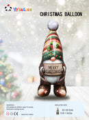 43" GIANT CHRISTMAS GNOME RED FOIL (STAND-UP AIR-FILL OR HELIUM)