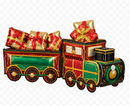 42" CARDBOARD FESTIVE CHRISTMAS TRAIN WITH PRESENTS