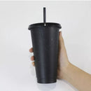COLD CUPS: SOLID COLOUR COLD CUP SPARKLY BLACK 24OZ