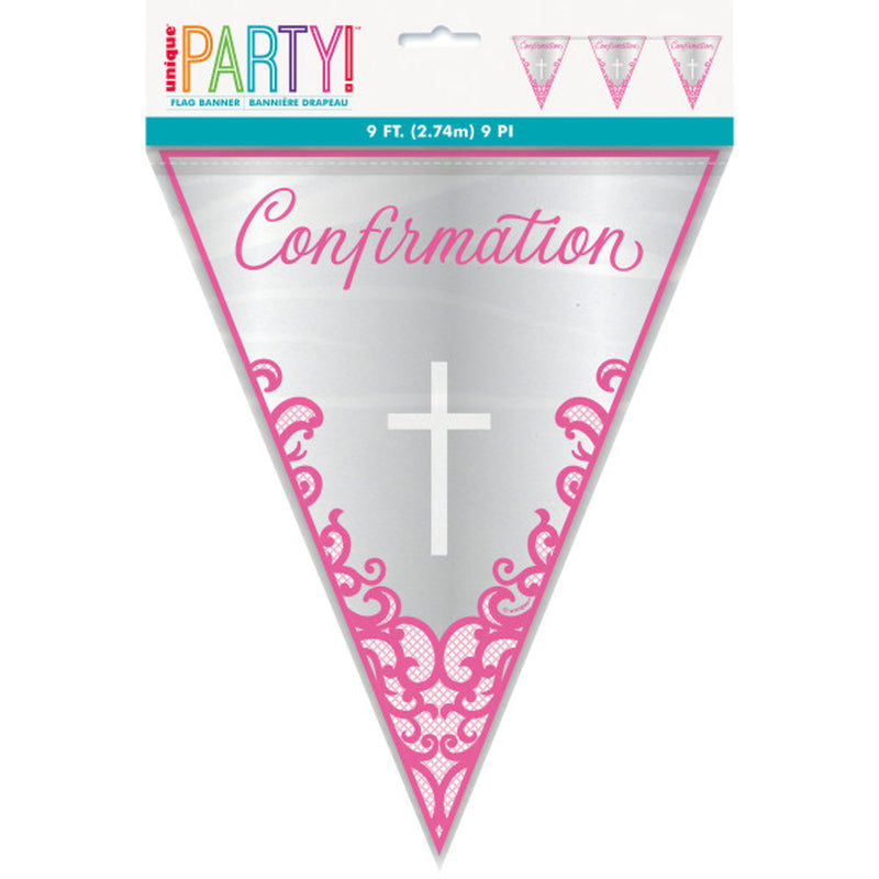 BUNTING: CONFIRMATION CROSS PINK BUNTING