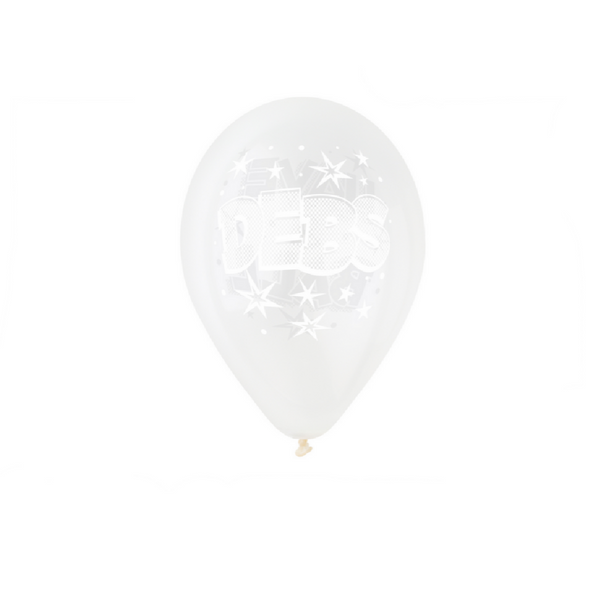 13" DIAMOND CLEAR DEBS 'HAVE A BALL' LATEX WHITE PRINT (25 PER BAG)