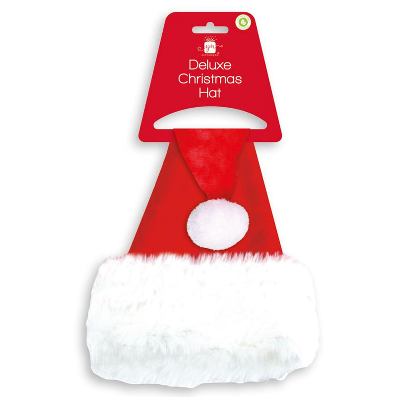 ADULT PLUSH SANTA HAT WITH FUR