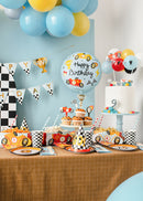 18" ROUND HAPPY BIRTHDAY RACING CARS FOIL